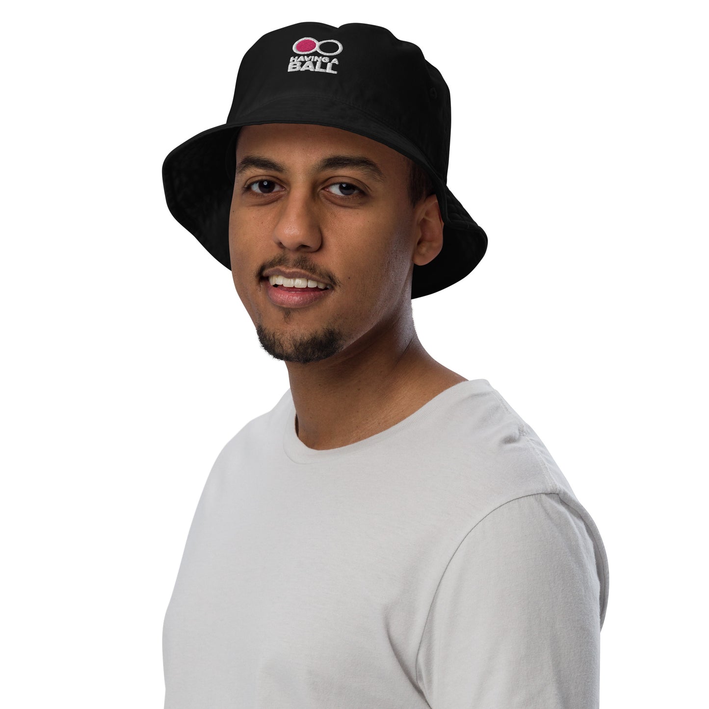 Having A Ball - Organic Bucket Hat (White Logo)