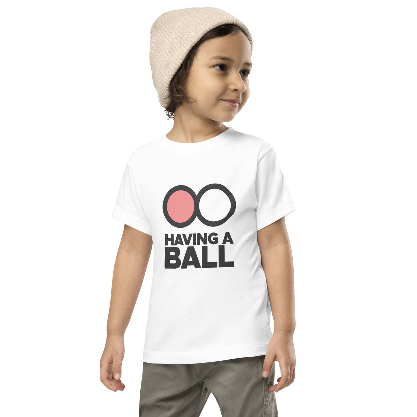 Having A Ball - Toddler Short Sleeve Tee (Black Logo)