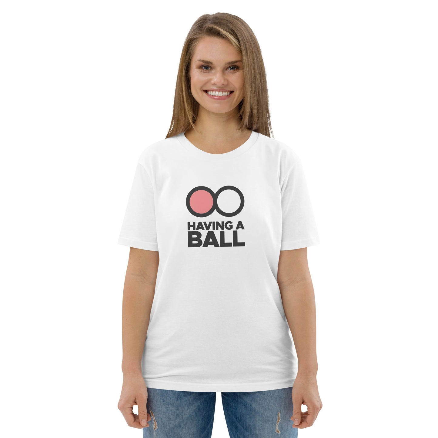 Having A Ball - Unisex Cotton T-Shirt (Black Logo)