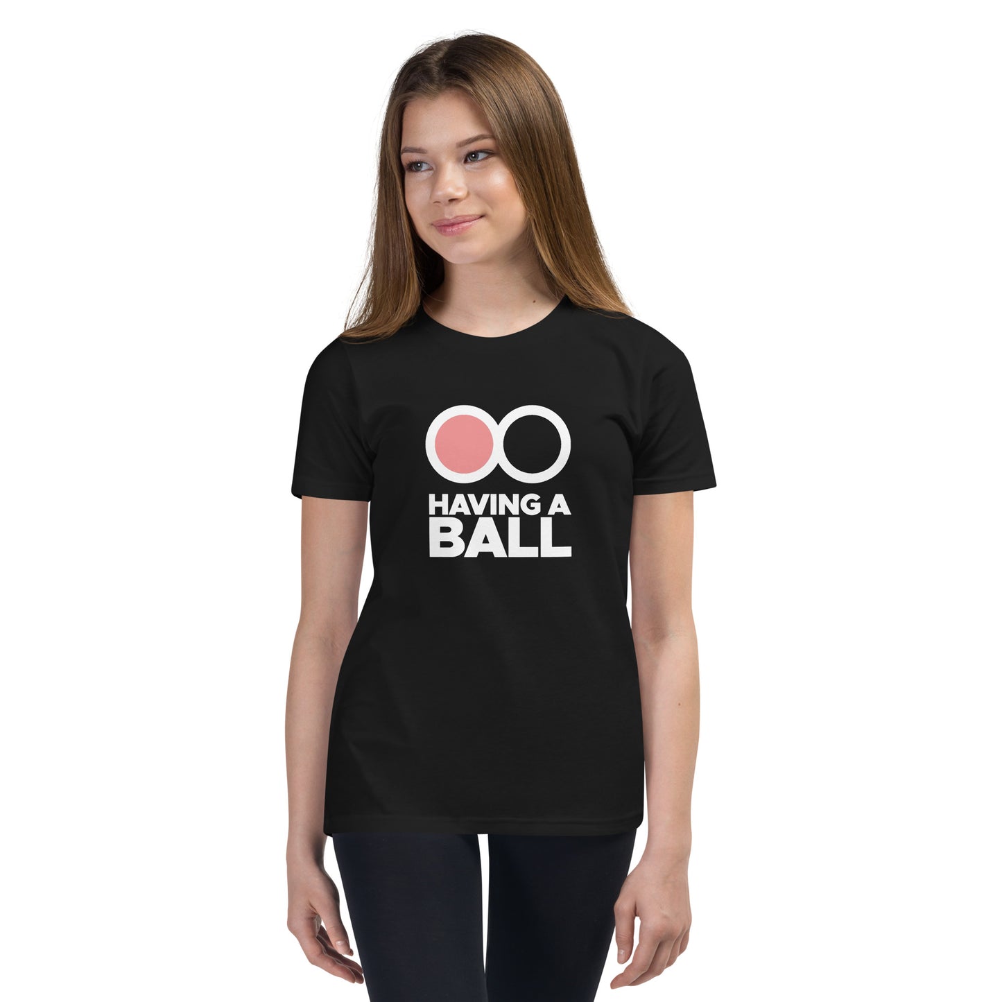 Having A Ball - Youth Short Sleeve T-Shirt (White Logo)