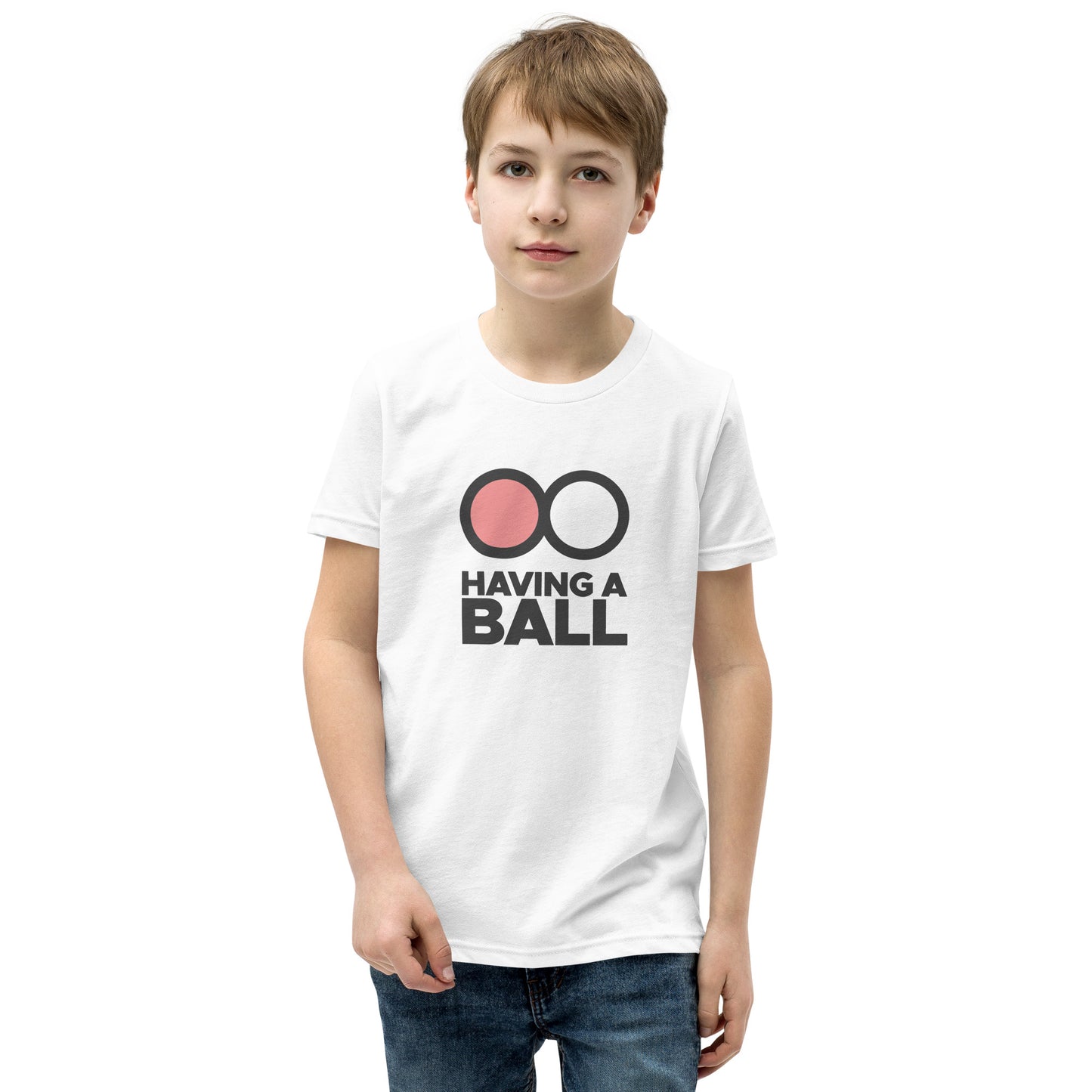Having A Ball - Youth Short Sleeve T-Shirt (Black Logo)