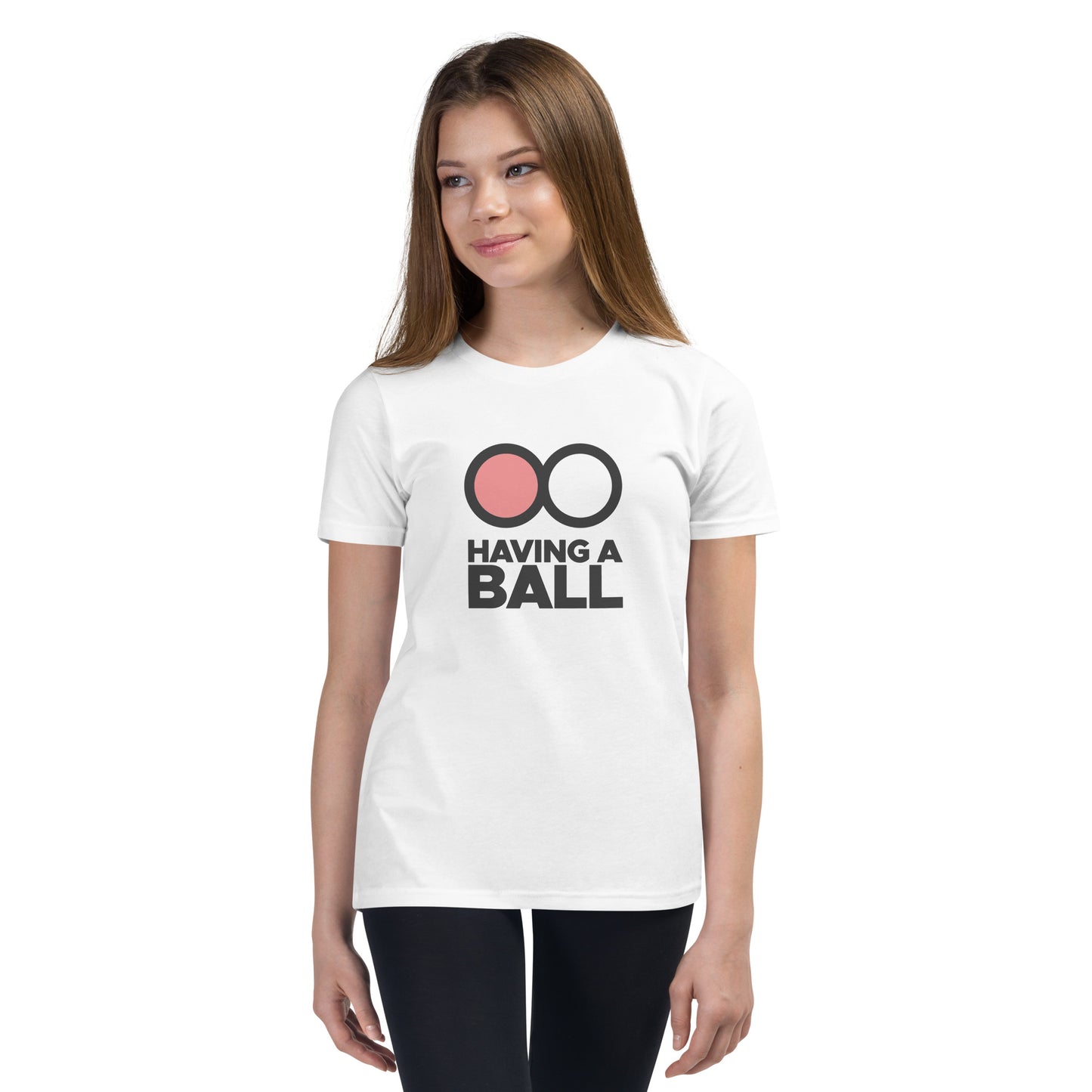 Having A Ball - Youth Short Sleeve T-Shirt (Black Logo)